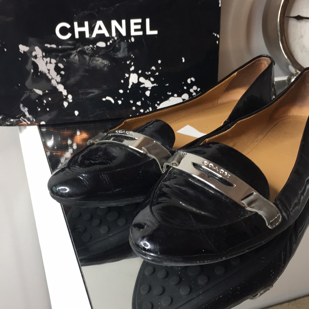 COACH Patent Leather Emblems Flat Loafers